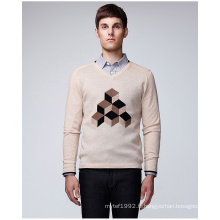 Vente en gros Mode Cool Pull à manches longues Jacquard Knitted Men Sweaters